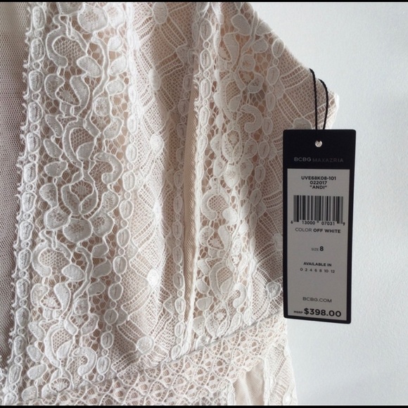 BCBG Off white Asymmetrical lace Dress - Picture 5 of 5